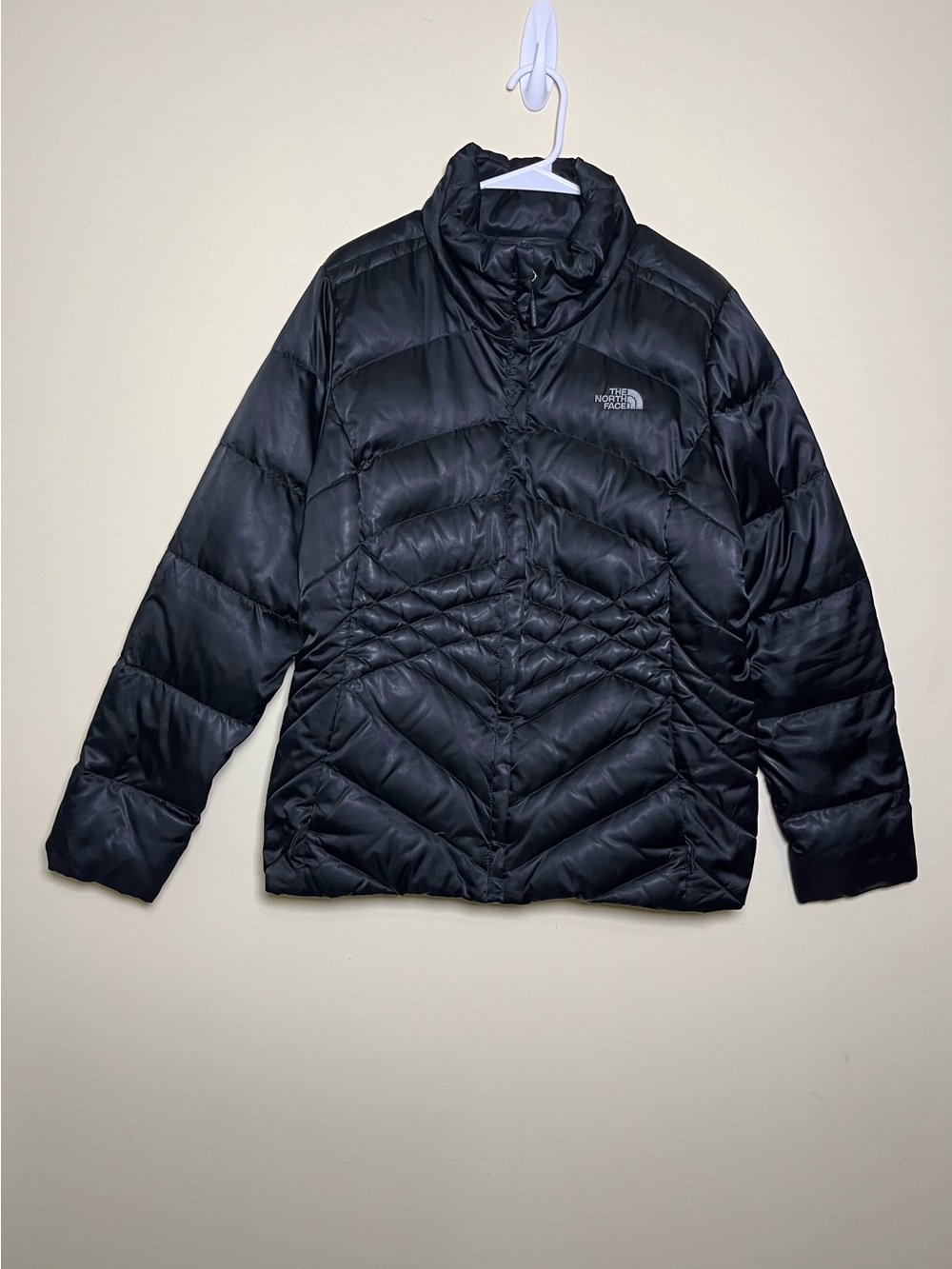 The North Face Aconcagua 550 Down Puffer Jacket Black Satin Women’s Size XL